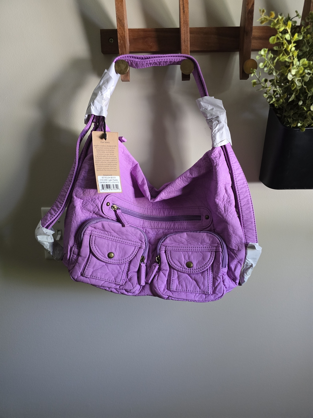🎀 Ampere Creations Lilac Multi-Pocket Shoulder Bag by